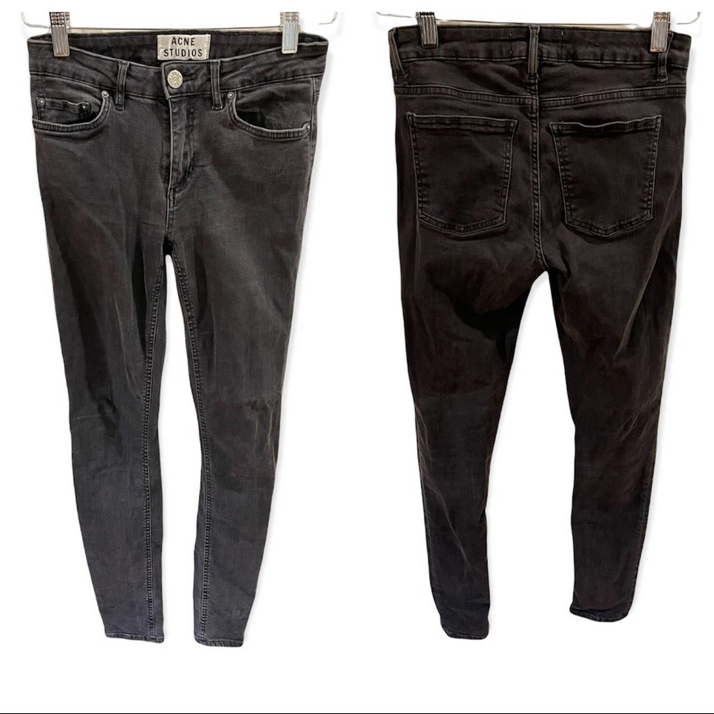 ACNE STUDIOS Mid-Rise Skinny Leg Jeans Gray 25